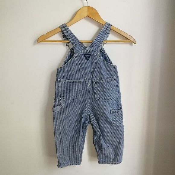 KID VINTAGE OSHKOSH Cotton Jeans Light Wash Overalls Size 18M - Picture 10 of 10